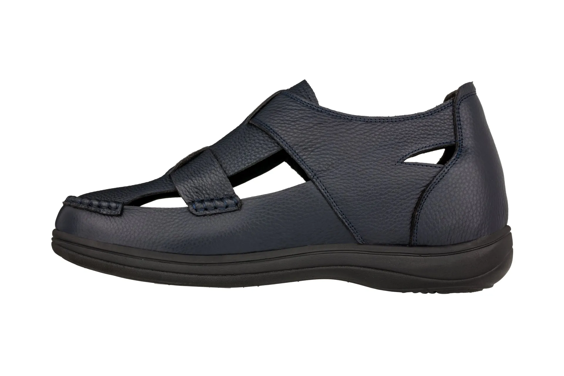 CALTO - K2663 - 3.2 Inches Taller (Navy Blue) - Casual Fisherman Sandal
