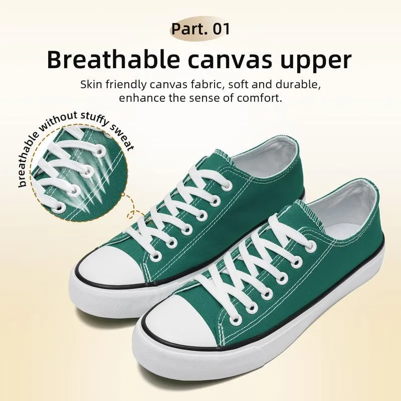 Canvas Shoes for Women Men Low Top Lace Up Sneakers Canvas Fashion Sneakers Classic Casual Walking Shoes Comfortable Breathable