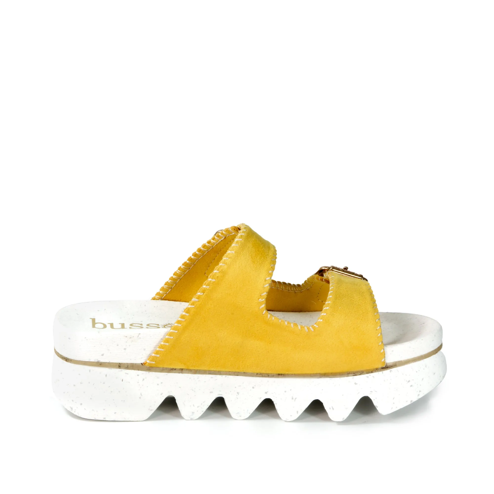 Capri Buckle Strap Slide Sandals (Daffodil)