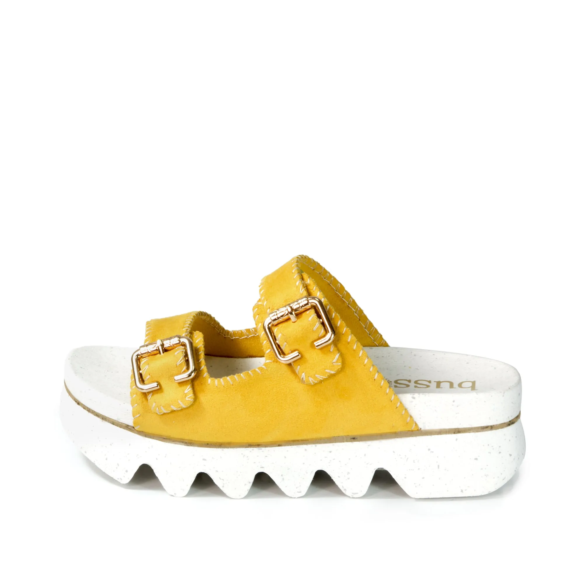 Capri Buckle Strap Slide Sandals (Daffodil)