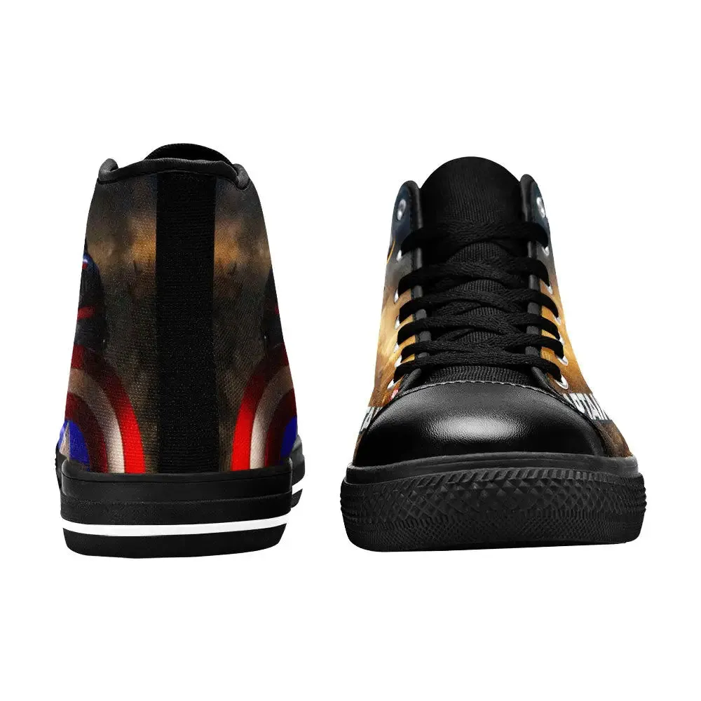 Captain America End Game Shoes High Top Sneakers for Kids and Adults