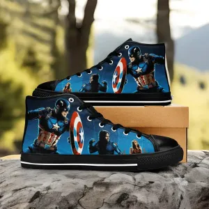 Captain America Winter Soldier Shoes High Top Sneakers for Kids and Adults