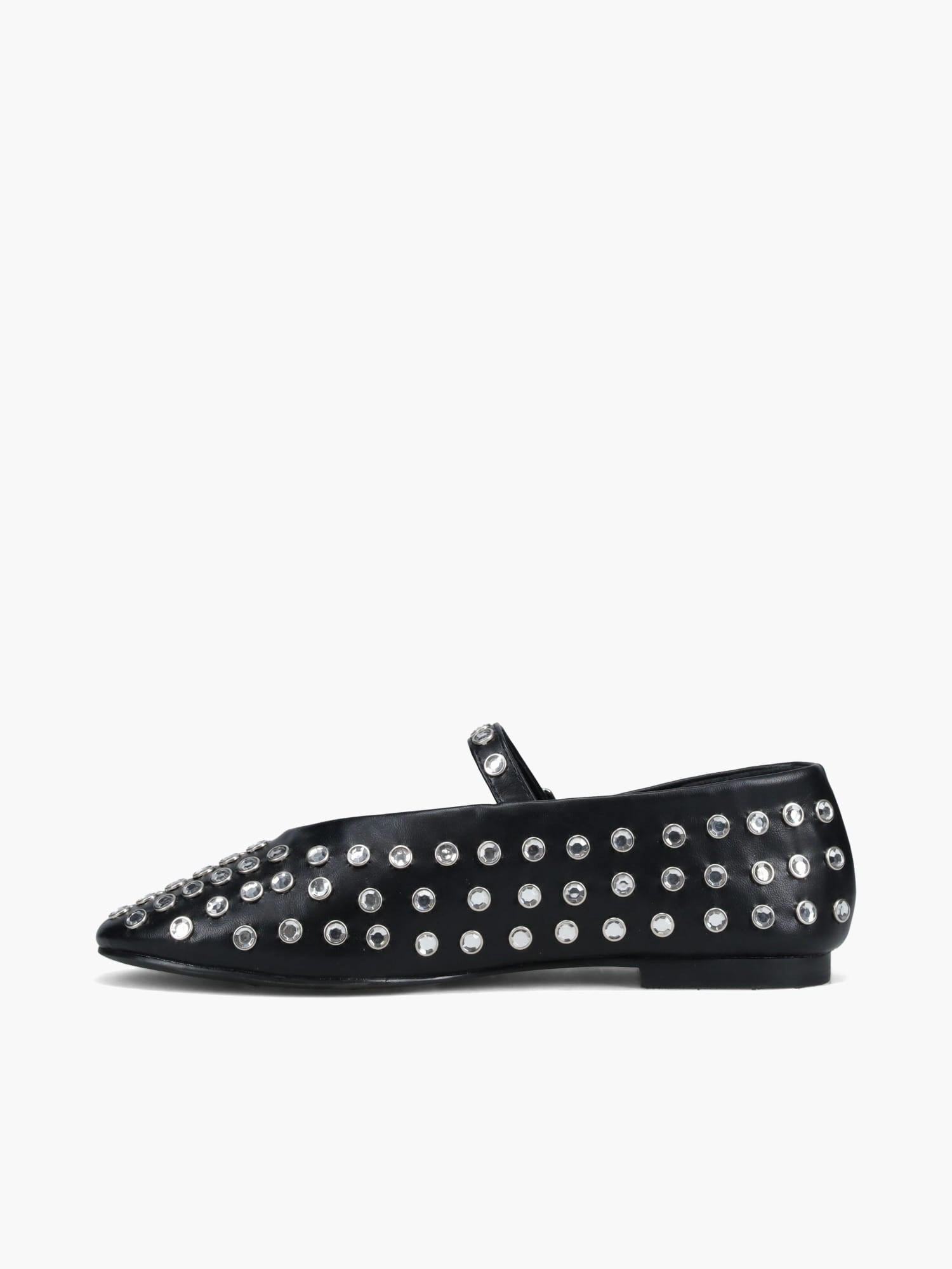Round Toe Design Eco friendly materials Carlota Black Crystals smooth