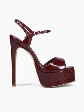 Carlota Deep Red Patent Silken Insole Toe Post Design Gold Touch Carlota Deep Red Patent