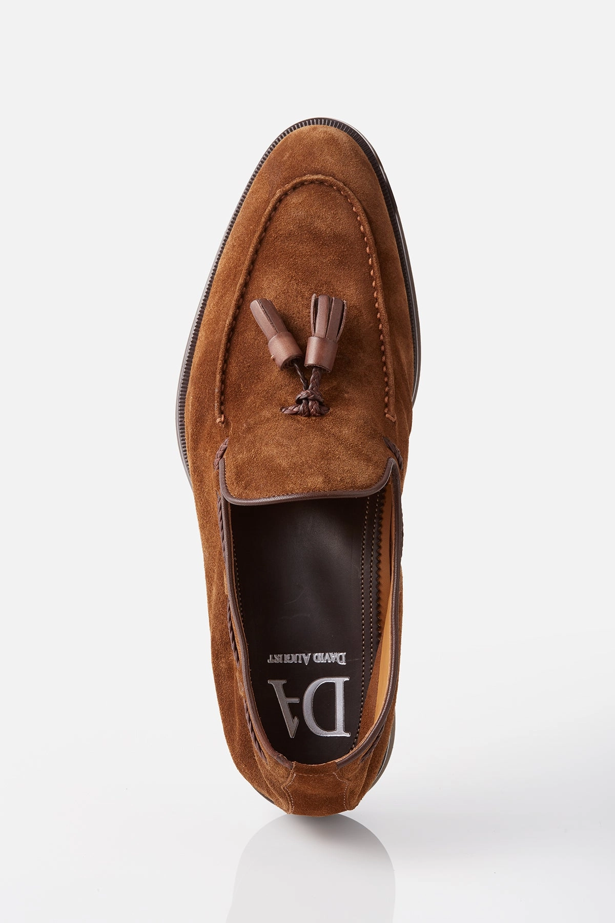 David August Suede Tassel Loafer in Cacao Quick Slip Busy Lifestyle