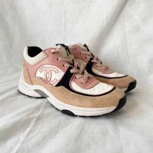 Chanel 2019 Interlocking CC Logo Sneakers Pink, 37.5