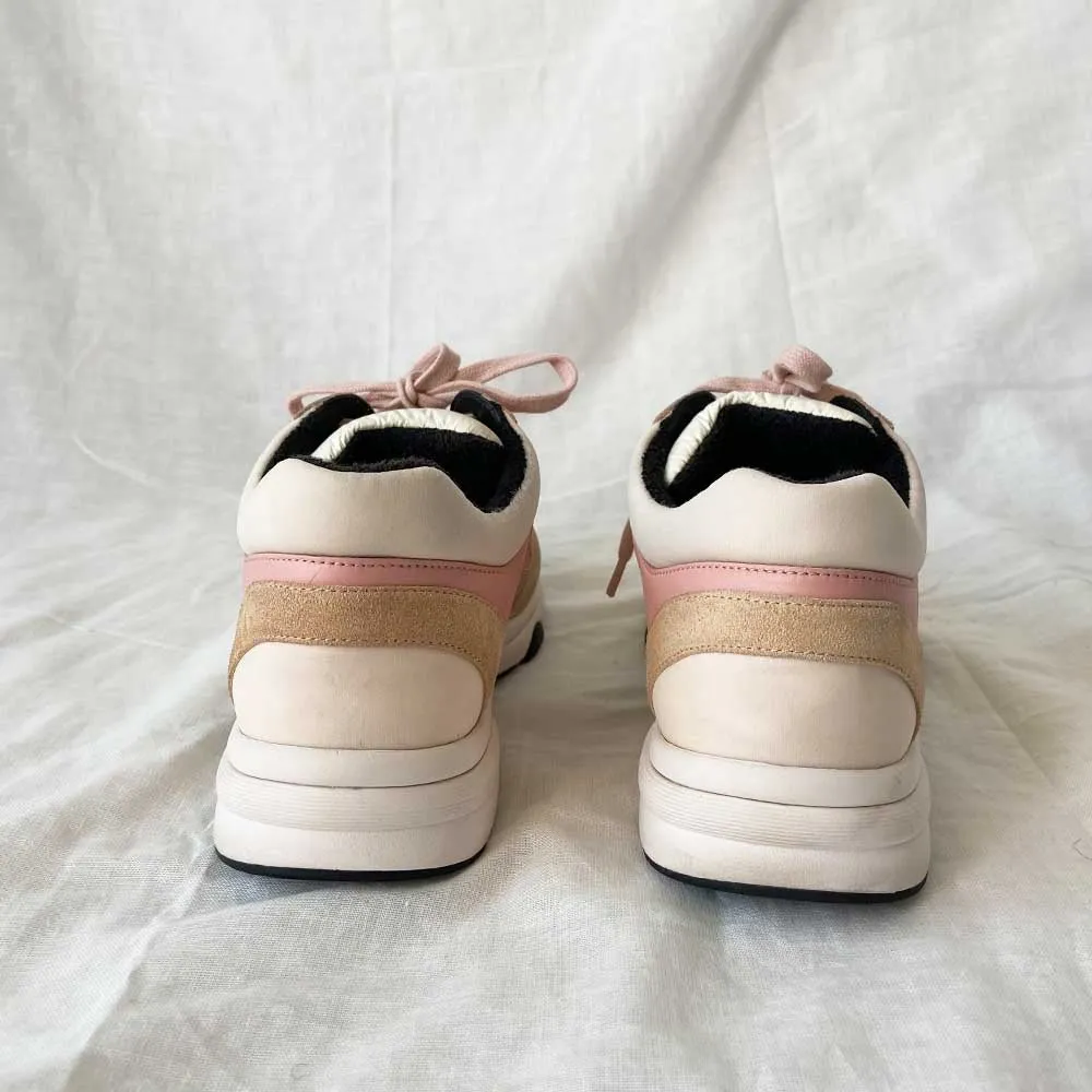 Chanel 2019 Interlocking CC Logo Sneakers Pink, 37.5