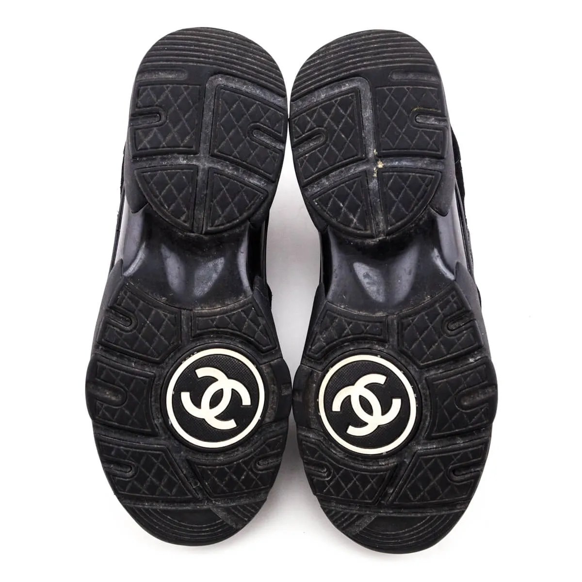 Chanel Black Suede CC Sneakers Size US 10 | EU 40