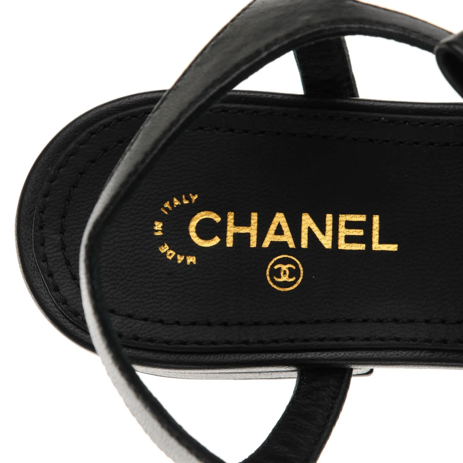 CHANEL CC PEARL BOW GLADIATOR SANDALS