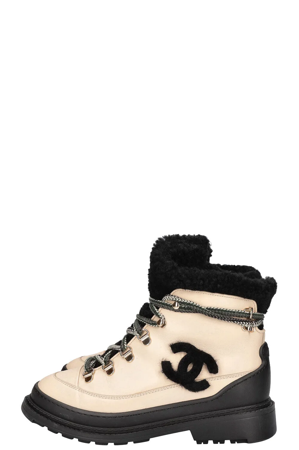 CHANEL Hiking Boots Ivory