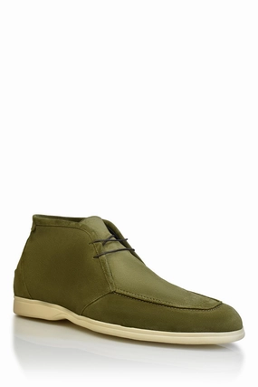 Chic Finish Suede Chukka Boot in Olive Grass Jog Suede Chukka Boot in Olive