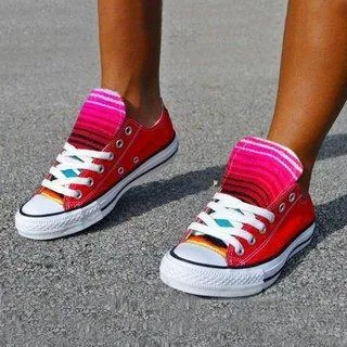 Chicvane Color Block Low Top Lace Up Canvas Shoes
