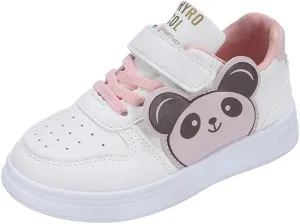 Children's Low-Top Canvas Sneakers  Casual Lace-Up Streetwear Shoes with Chunky Sole, Panda Pattern, and Anti-Slip Design