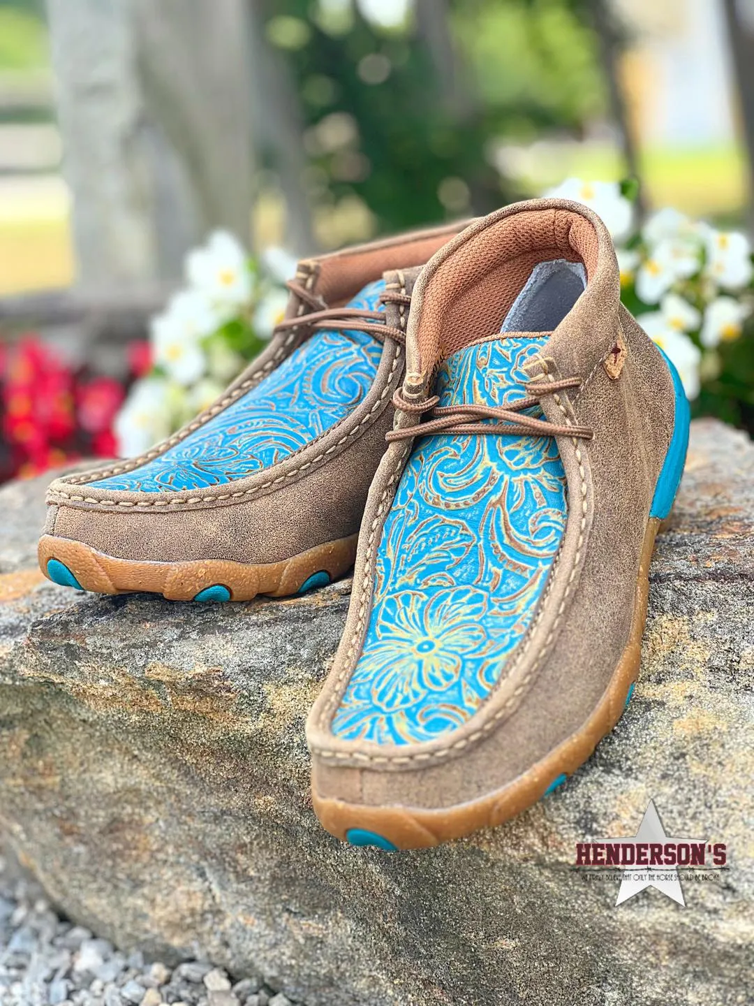 Chukka Driving Moc by Twisted X ~ Turquoise Tooled