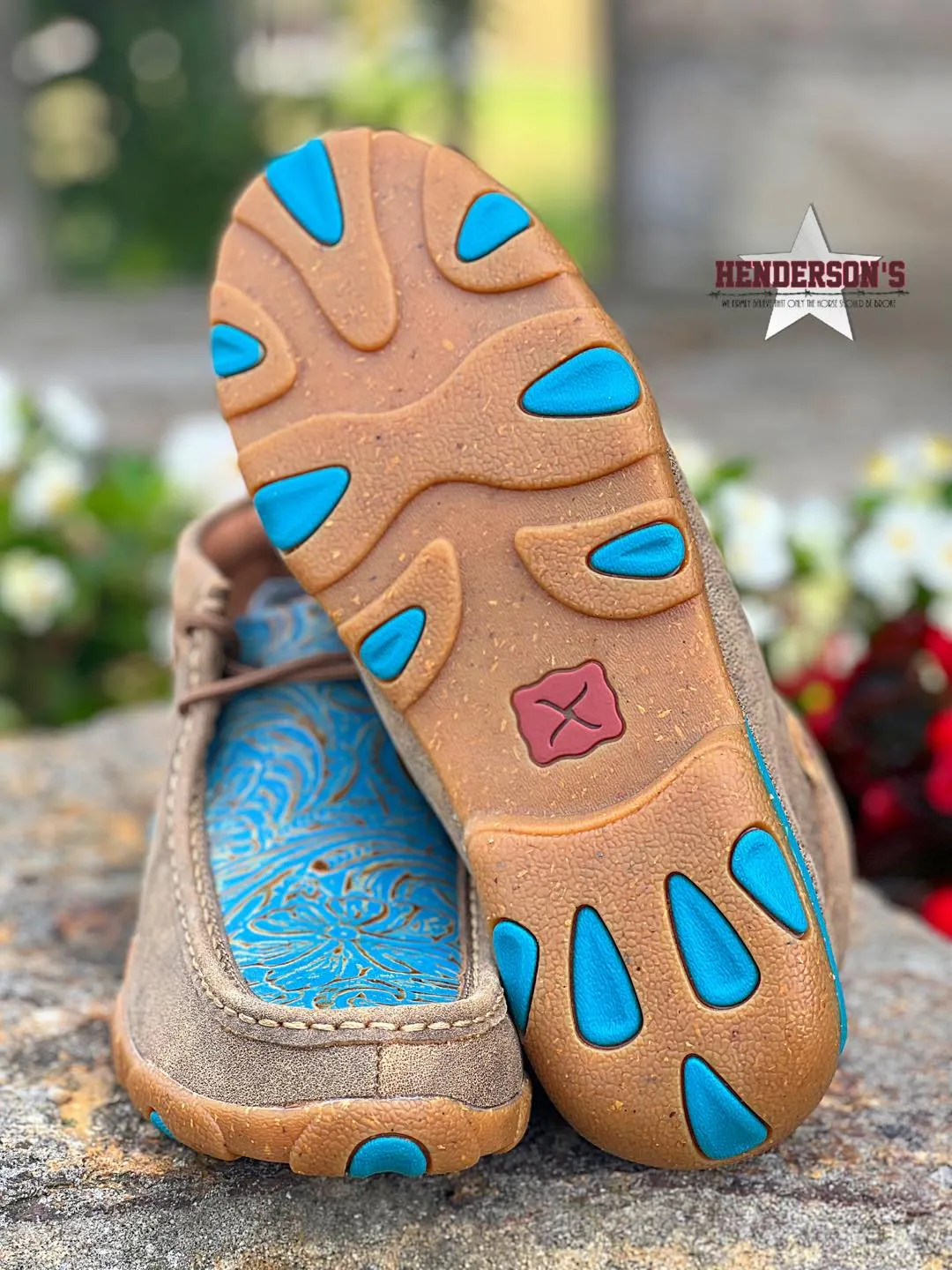Chukka Driving Moc by Twisted X ~ Turquoise Tooled