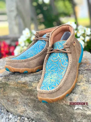 Chukka Driving Moc by Twisted X ~ Turquoise Tooled