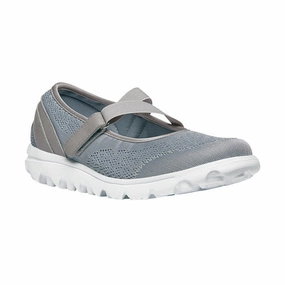Collapsible Patterned shoe style TravelActiv Mary Jane-Silver | PROPET