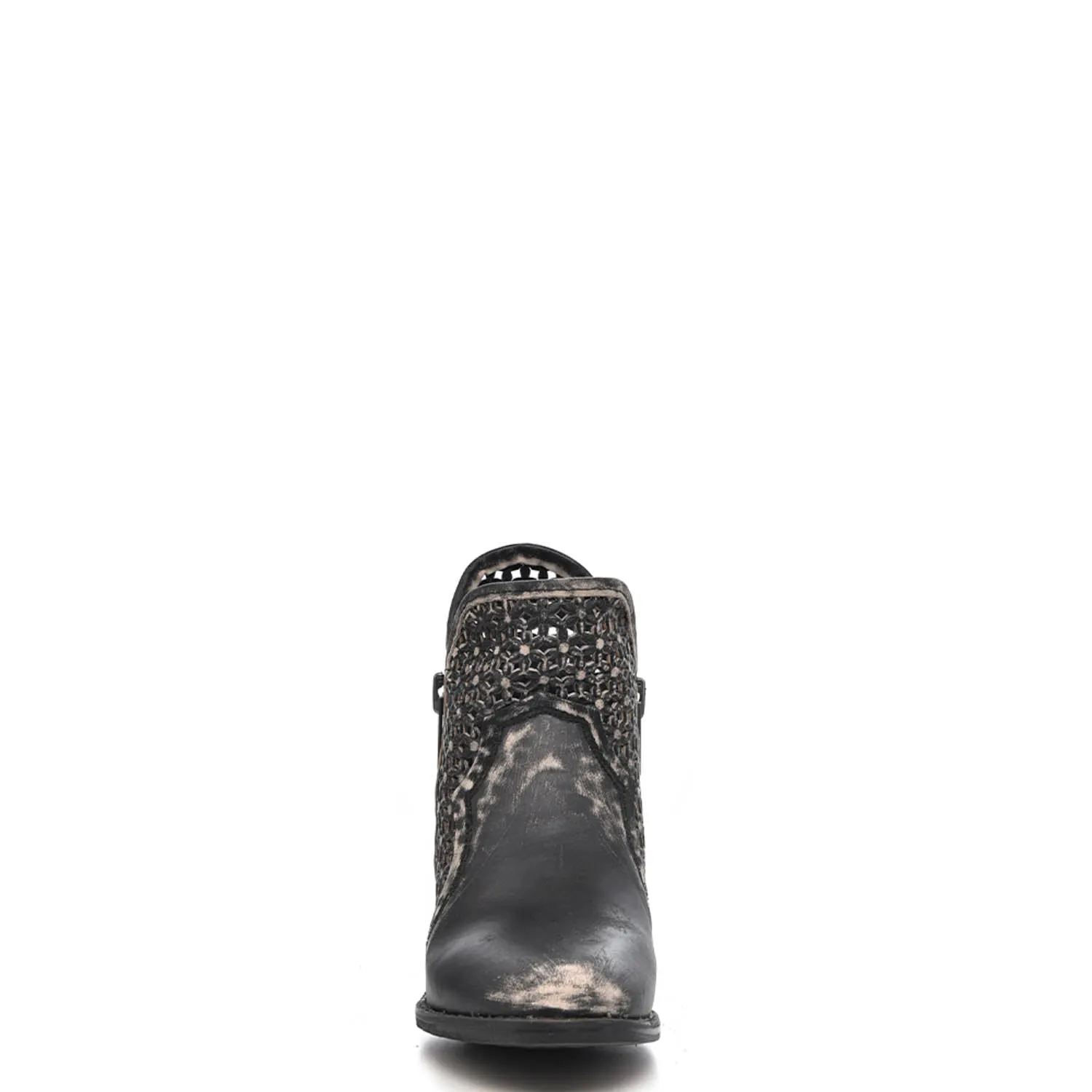 Circle G Ladies Black/Grey Cowhide Leather Shortie Ankle Boots