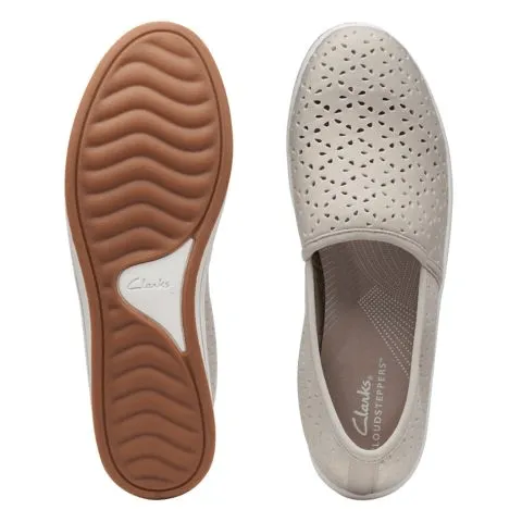 Clarks Women's Breeze Emily Slip Ons- Light Taupe