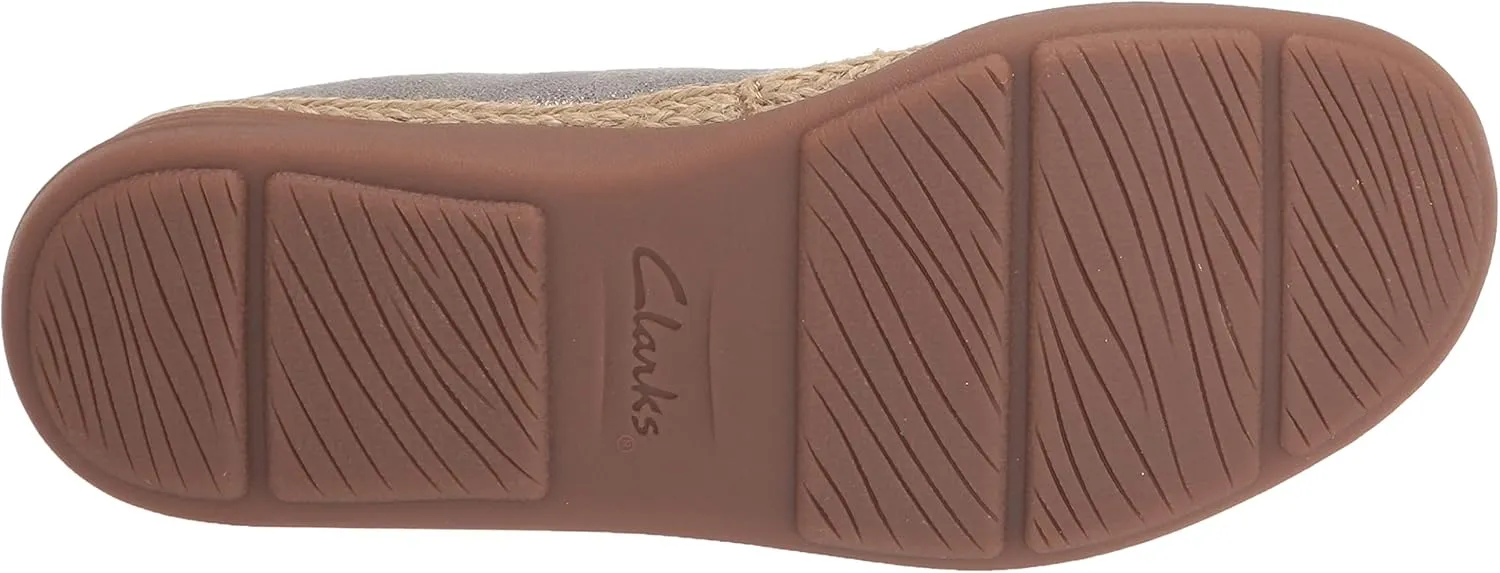Clarks Women's Elaina Jade Ballet Flat, Pewter Textile, 12