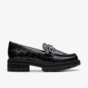 Clarks Women's Orianna Bit Loafers- Black Crocodile