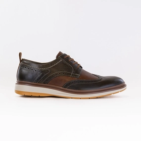 Clarks Chantry Wing Oxford (Men's) - Dark Olive Combi Relaxed Walk
