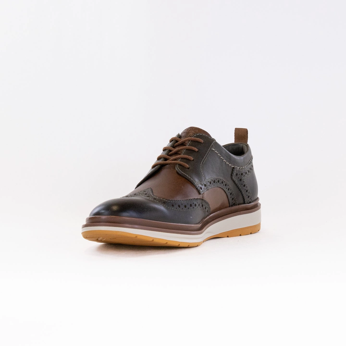 Clarks Chantry Wing Oxford (Men's) - Dark Olive Combi Flower Jog Clean Cut