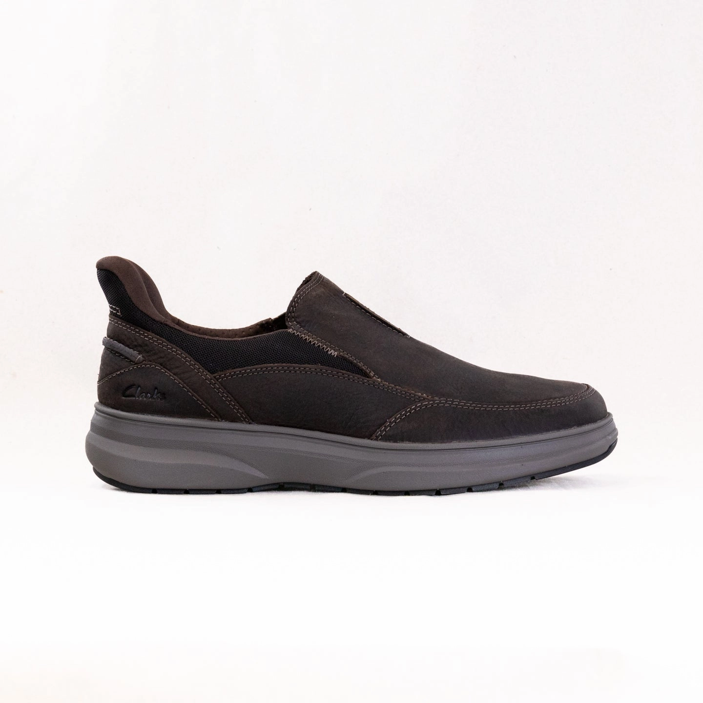 Clarks Mullen Step (Men's) - Dark Brown Leather Comfy Flex Thermal Regulating