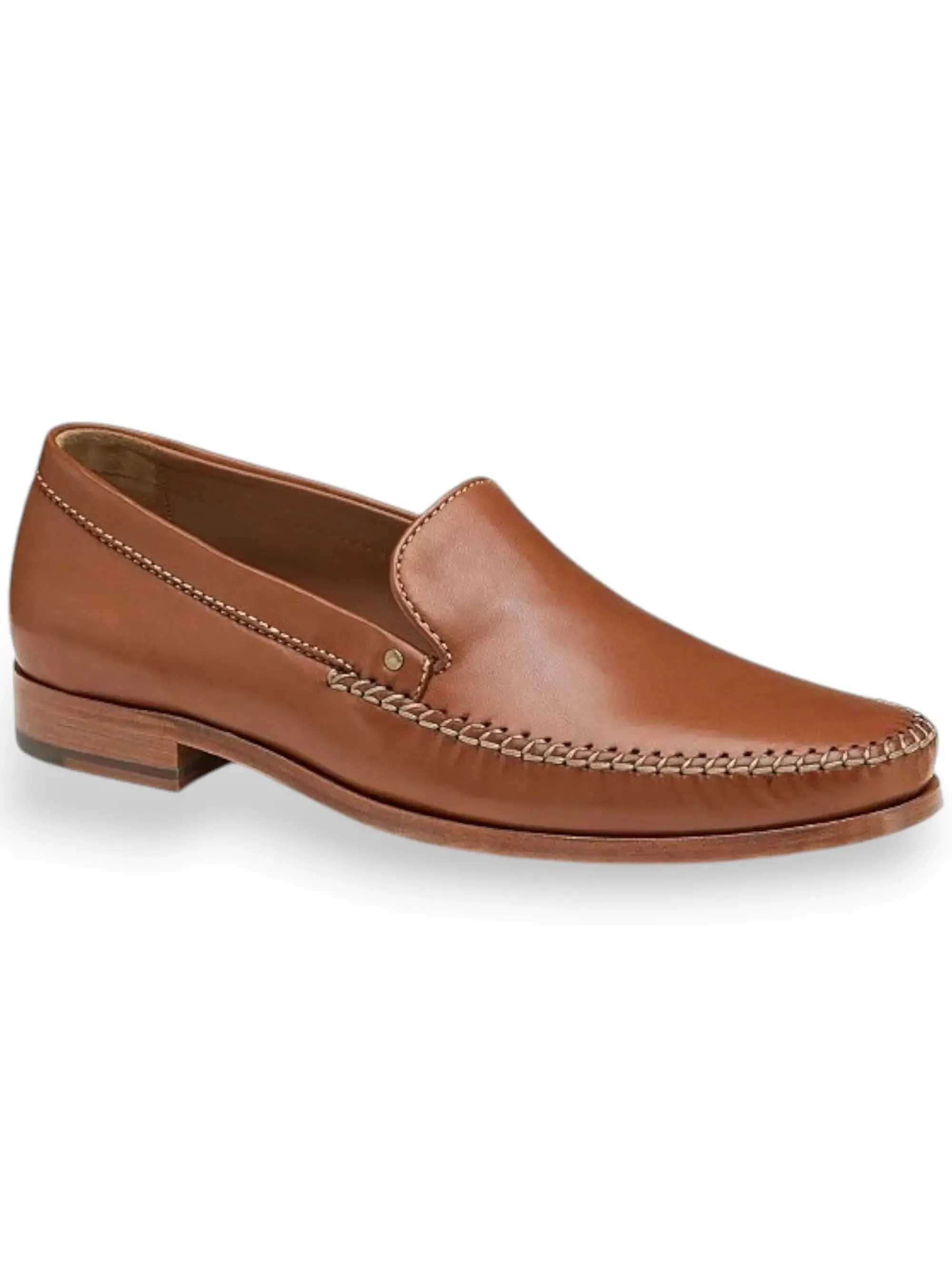 Valley Hike Sand Beige Baldwin Leather Venetian Loafers - Cognac