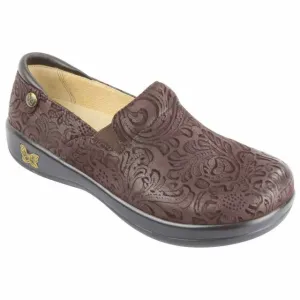 Clearance Alegria Choco Embossed Nurses Shoes