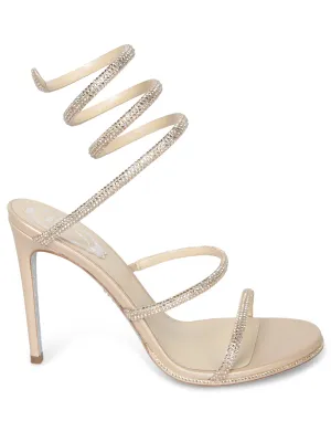 Cleo 105 Strass Sandals in Beige