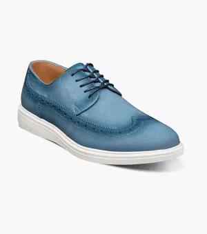 Cloud Foam Midsole Trudell Wingtip Lace Up-Light Blue | Stacy Adams Stretch Panels Shock Dampening Core Trudell Wingtip Lace Up-Light Blue | Stacy Adams