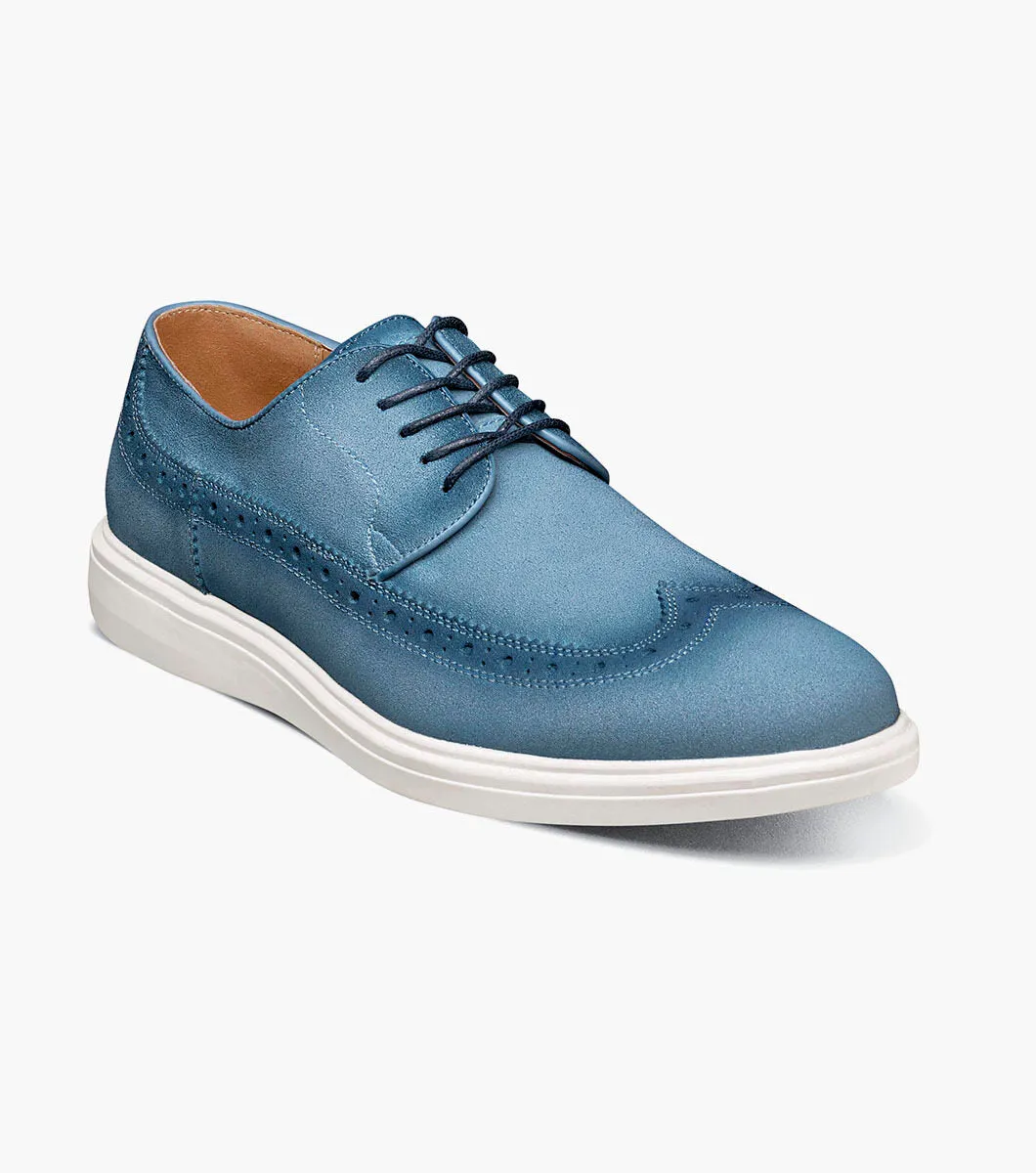 Trudell Wingtip Lace Up-Light Blue | Stacy Adams Forest most indoor