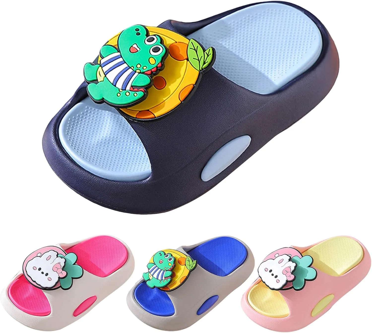Cloud Slides for Kids Comfortable Thick Sole Cushioned Sandals Cute Cartoon Pattern Slippers Shower Slippers