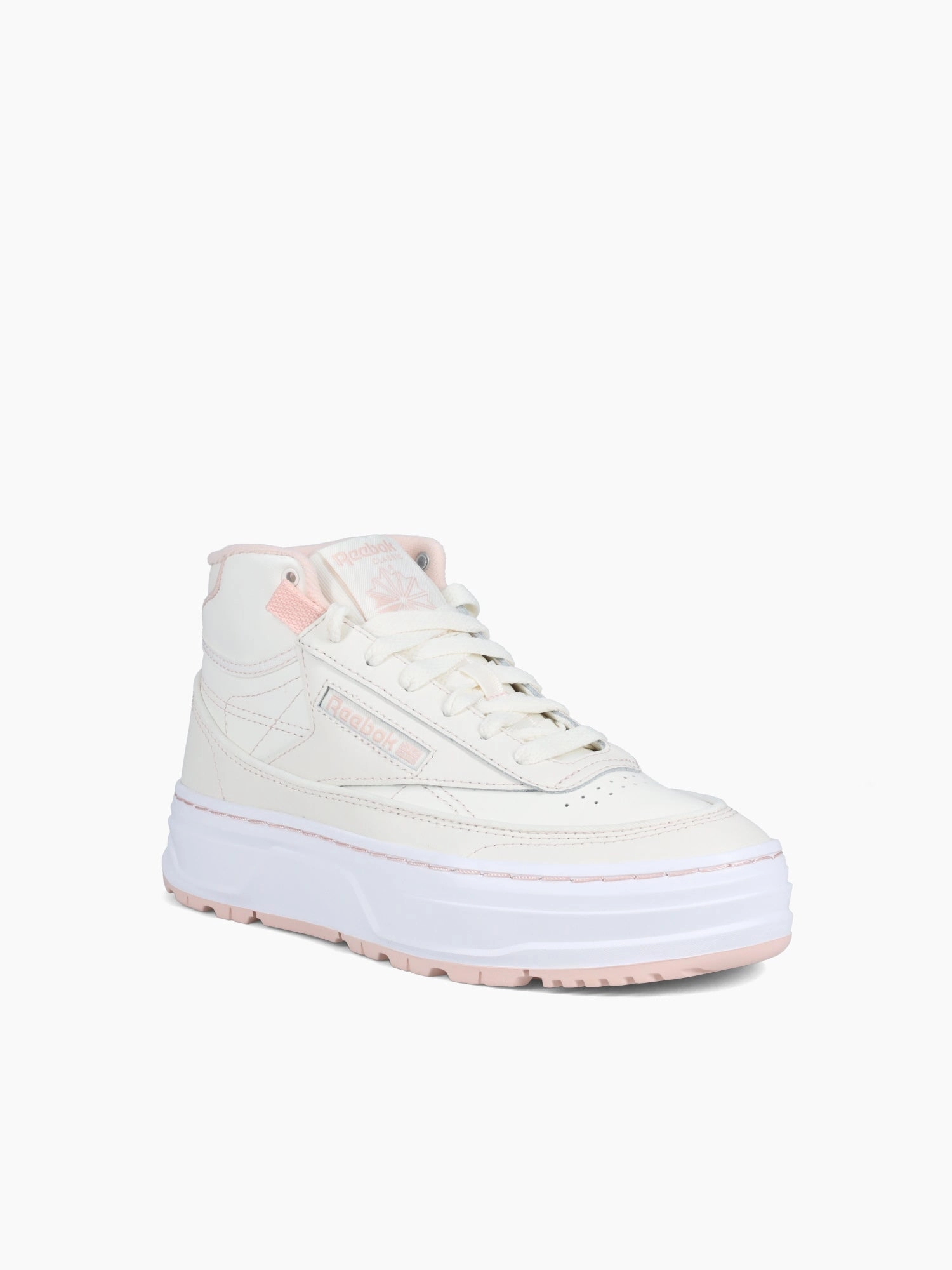 Club C Geo Mid Chalk Pink leather Practical Walk