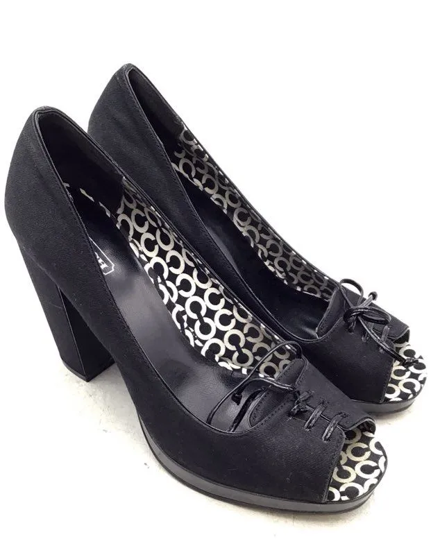 Coach Women's Q424 Corey Black Pump Heels - Size 8B