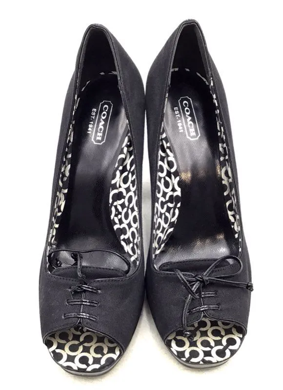 Coach Women's Q424 Corey Black Pump Heels - Size 8B