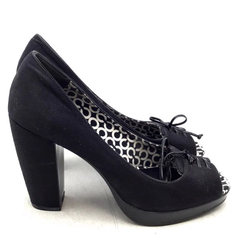 Coach Women's Q424 Corey Black Pump Heels - Size 8B