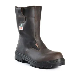 Cofra Men's Roughneck Pull-On Safety Boots | CSA/ASTM Approved, 9" Water Repellent Nubuck Leather, Composite Toe, Heat Resistant Outsole | Sizes 7-14