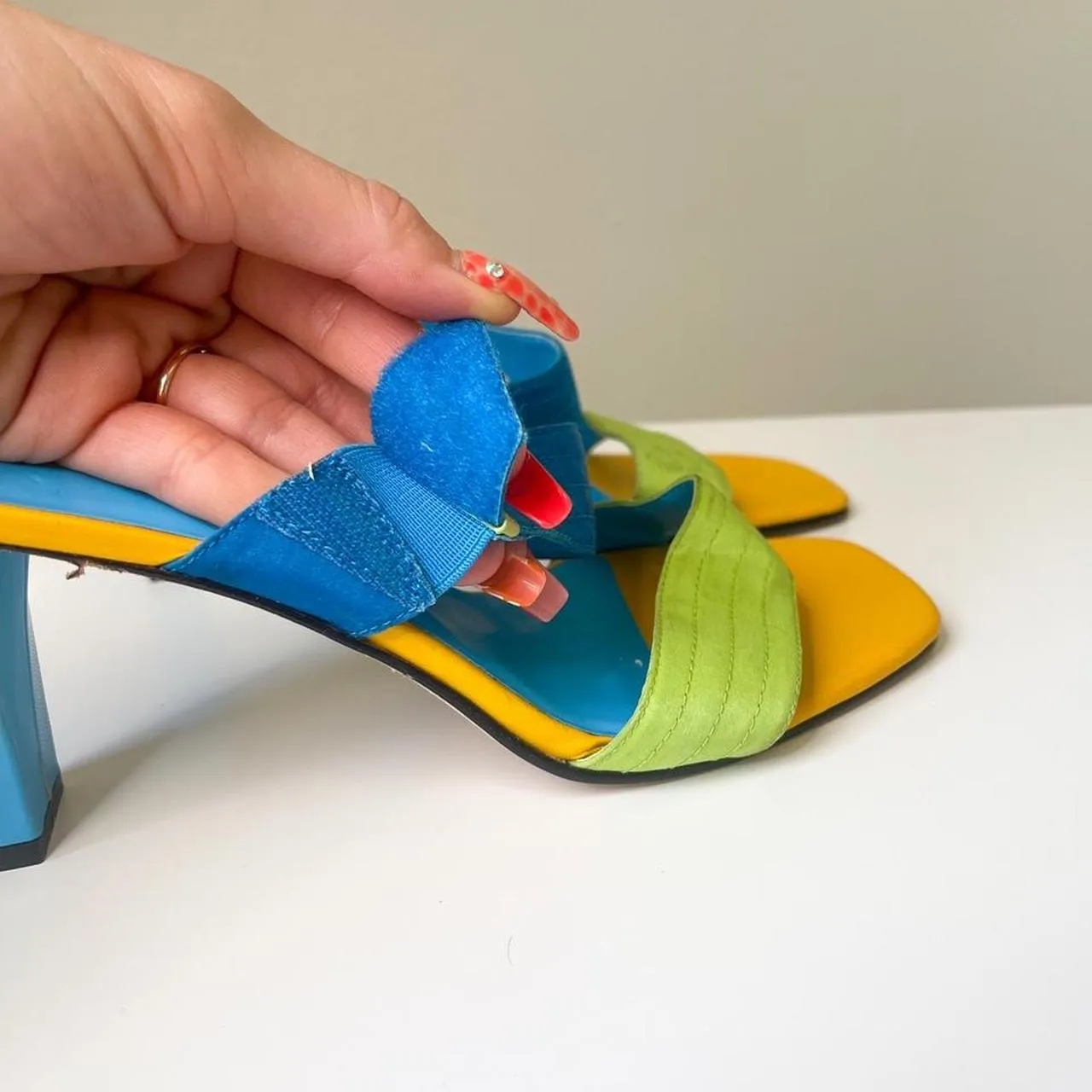 Color Block Y2K Kitten Heels