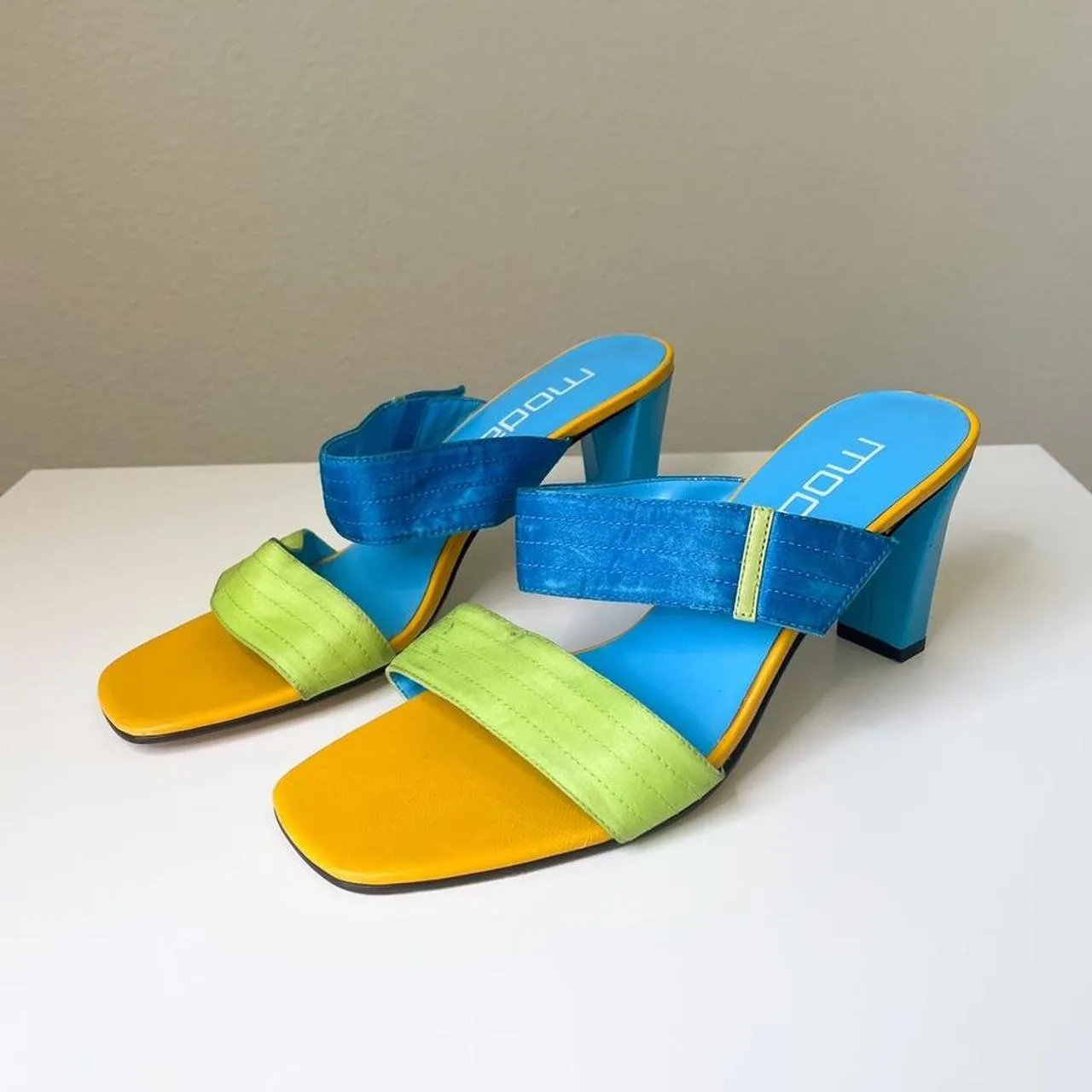 Color Block Y2K Kitten Heels