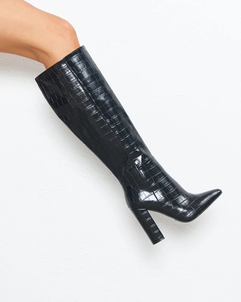 MILLA WIDE FIT - BLACK CROC Comfortable compression