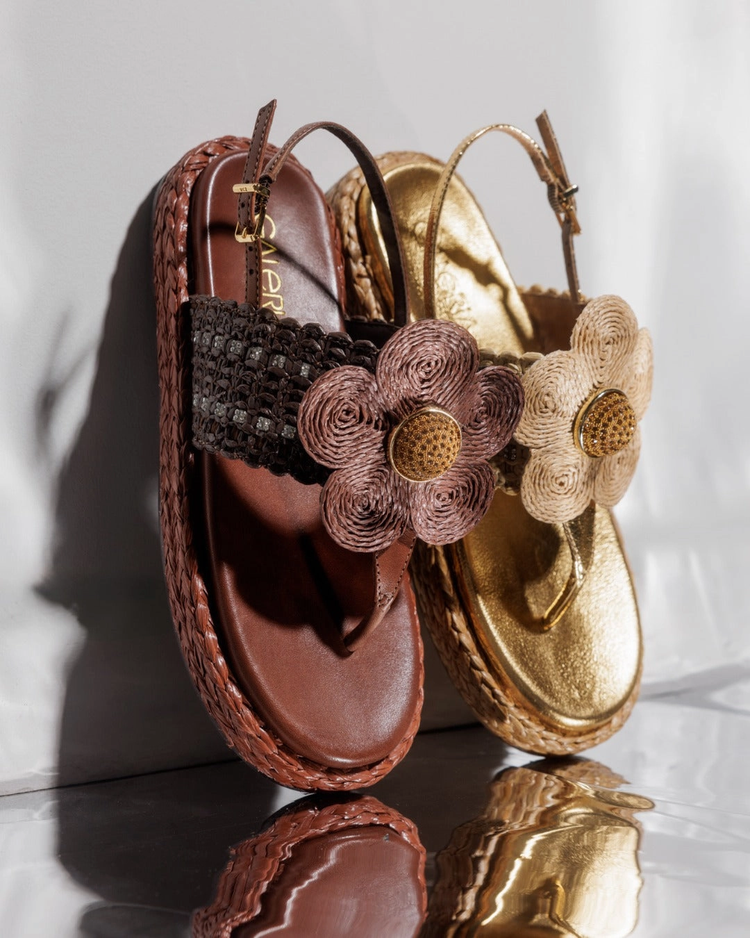 Nora Conhaque Raffia Daily Walk Stylish Flats