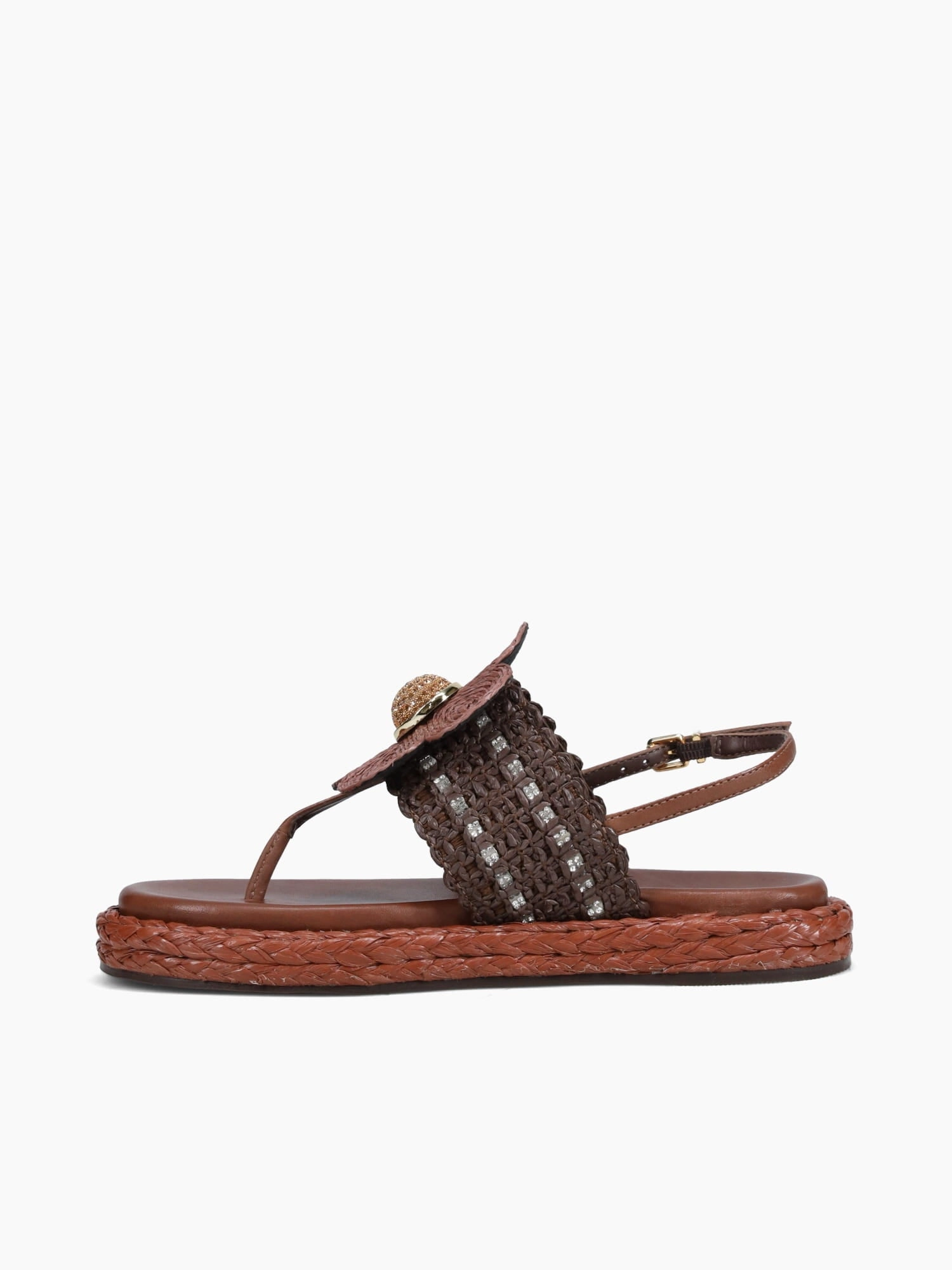 Nora Conhaque Raffia Non Slip Sole Weatherproof Coating