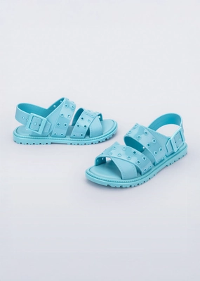 Gel Infused Lining Fashion-forward comfort Lock Sandal - Blue