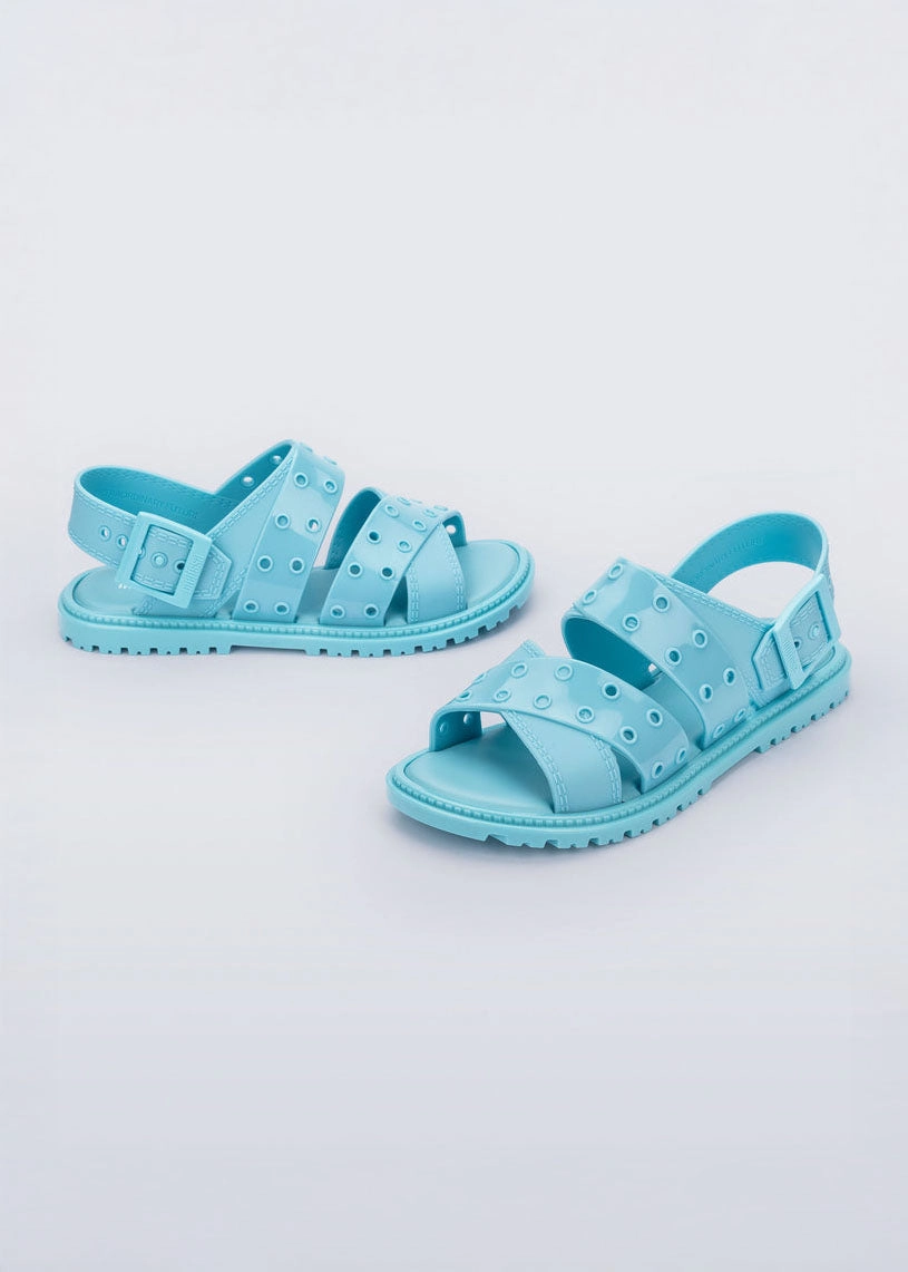 Gel Infused Lining Fashion-forward comfort Lock Sandal - Blue