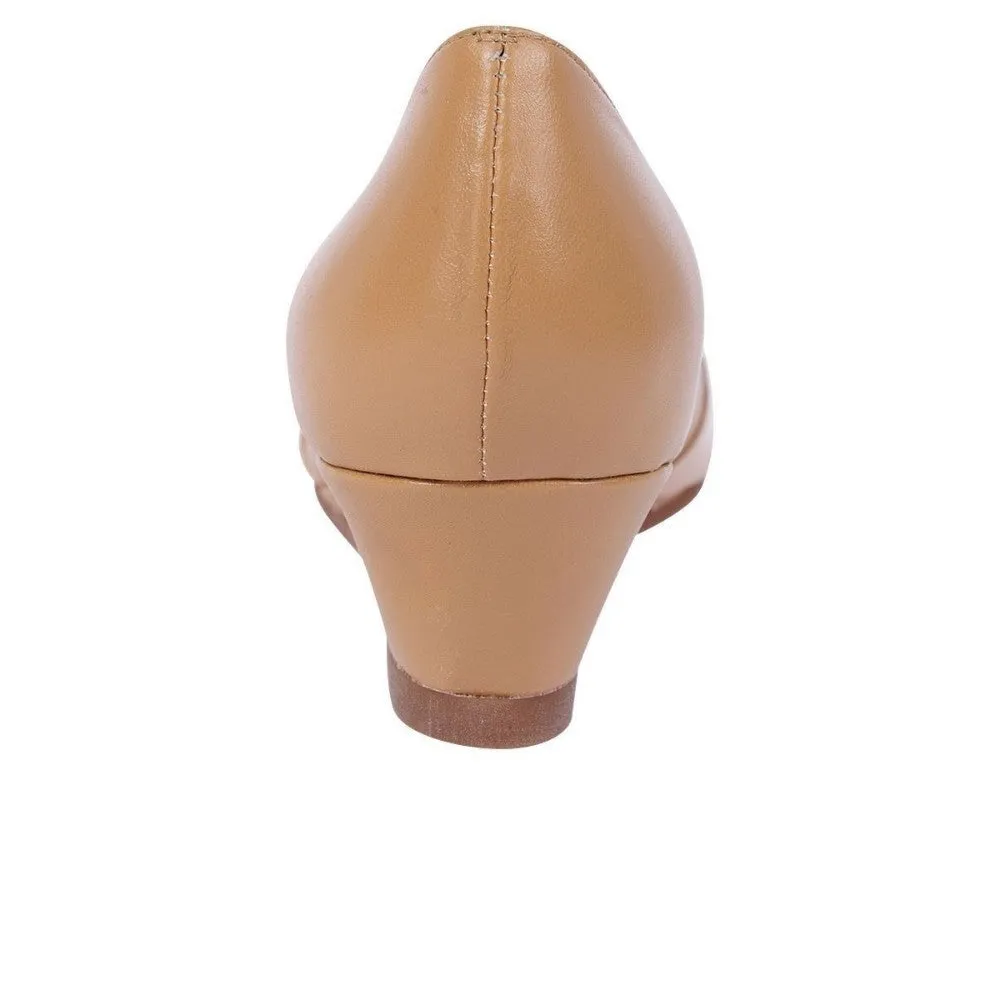 Copa Beige Jon Josef Leather Wedge Pumps