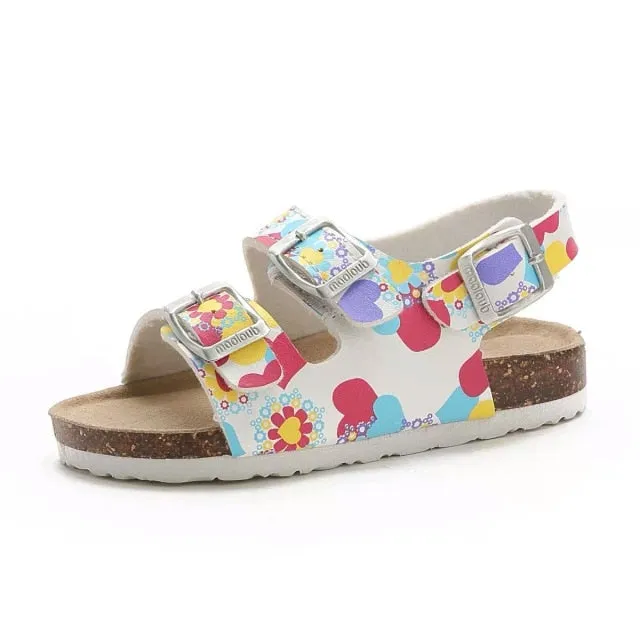 Cork Kids Solid Sandals Gladiatus Comfortable Soft Sole Buckle Strap Sandals for Little Girls Boys Summer Shoes 3T-12T
