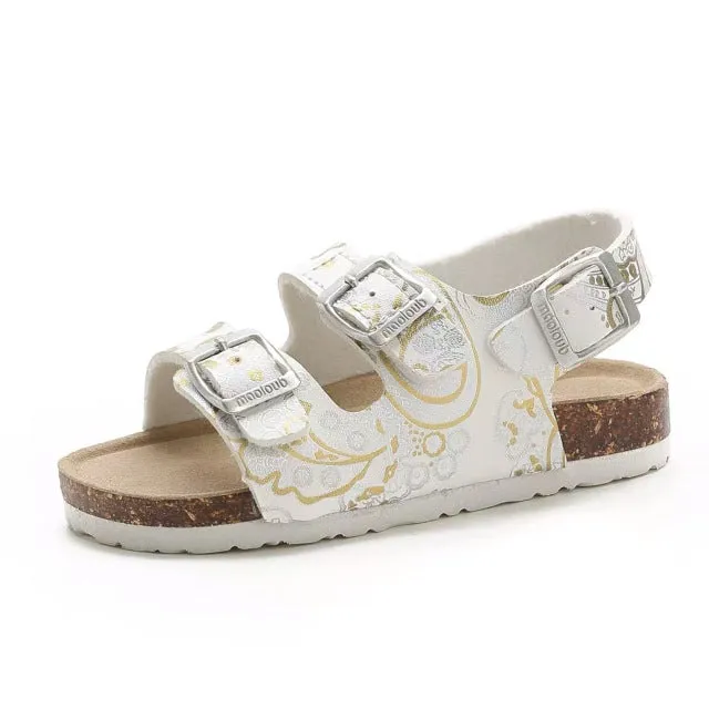 Cork Kids Solid Sandals Gladiatus Comfortable Soft Sole Buckle Strap Sandals for Little Girls Boys Summer Shoes 3T-12T