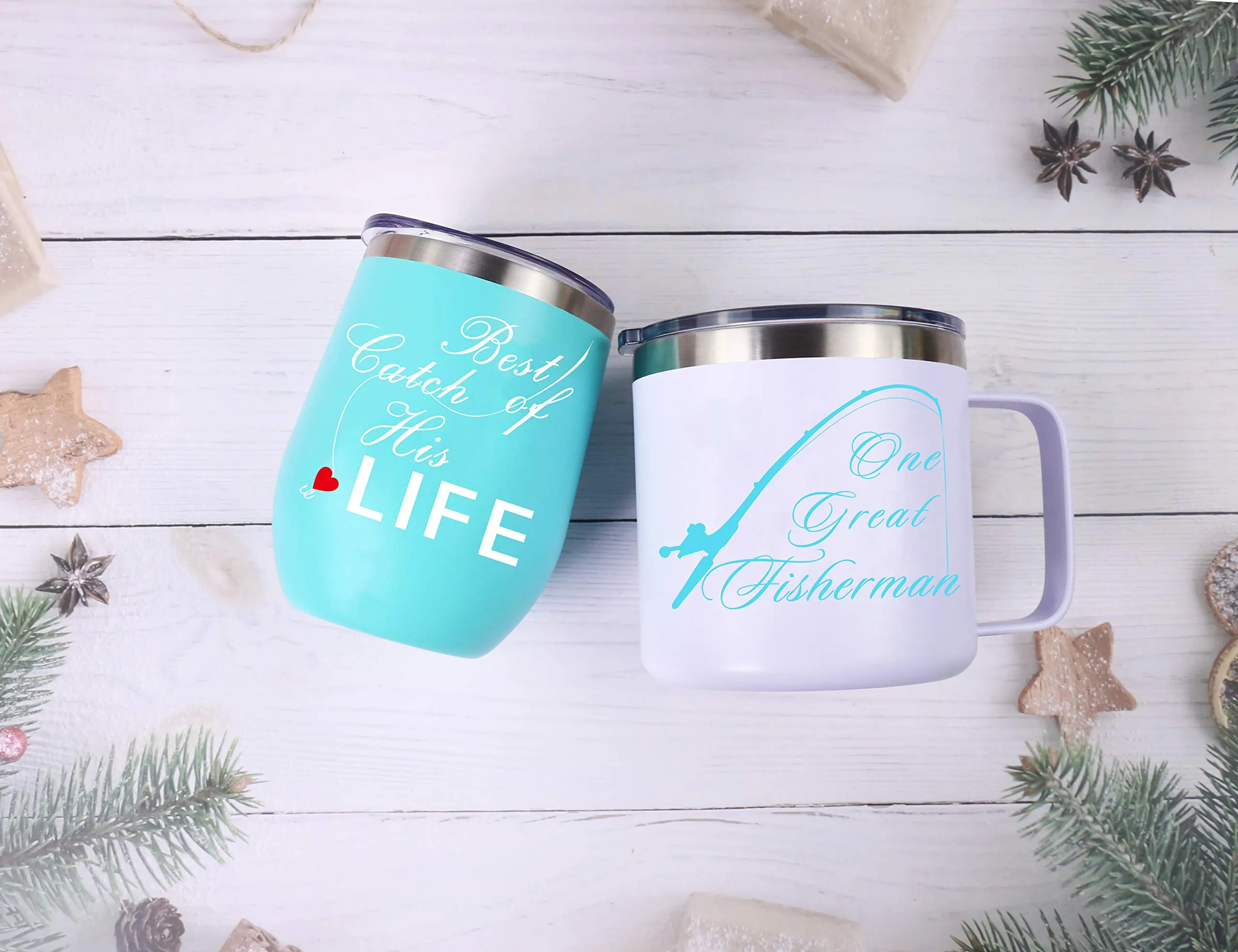 Couples Gifts,Wedding Anniversary for Couple, Fisherman Wedding Gifts,Best Catch of His